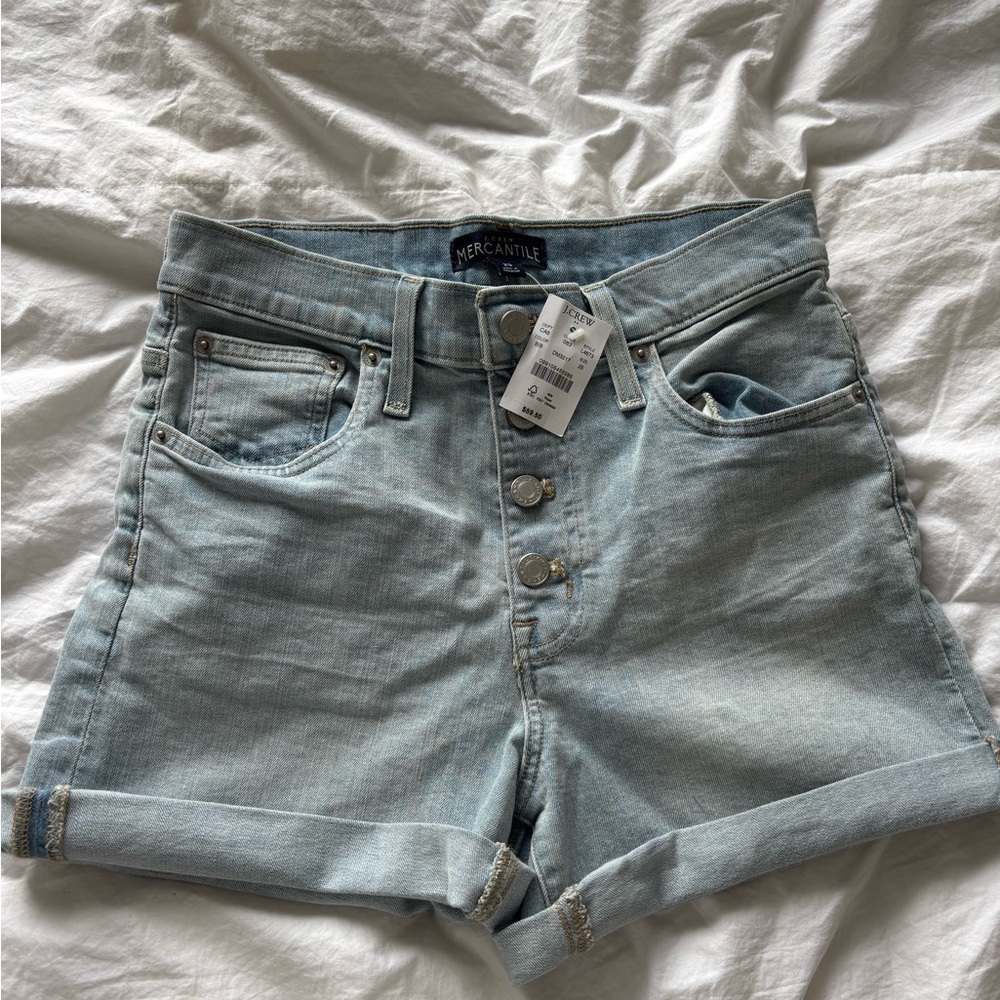 J. Crew Blue Jean Shorts Distressed Cuffed